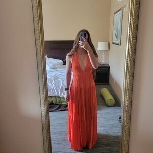Elegant Orange Maxi Dress